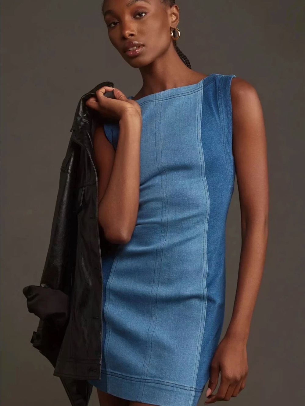 Anthropologie Pilcro sleeveless Two-Tone Denim Mini Dress